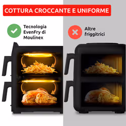 Moulinex EZ7568F0 friggitrice Doppia 10 L Indipendente 2700 W Friggitrice ad aria calda Nero - Vista aggiuntiva 4