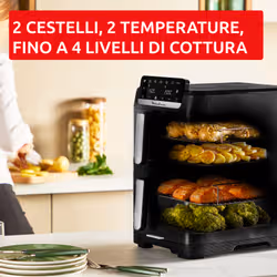 Moulinex EZ7568F0 friggitrice Doppia 10 L Indipendente 2700 W Friggitrice ad aria calda Nero - Vista aggiuntiva 5