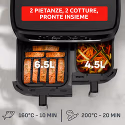 Moulinex Ever Fry XXL Dual, Friggitrice Ad Aria Doppia, Capacità 11L, Cottura Sincronizzata, Tecnologia Infra Heat, - Vista aggiuntiva 2