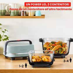 Moulinex Crisp&Go, Friggitrice Ad Aria In Vetro Portatile, 1.4 L E 3.8 L, 4 Modalità - Vista aggiuntiva 2