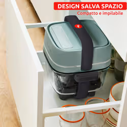 Moulinex Crisp&Go, Friggitrice Ad Aria In Vetro Portatile, 1.4 L E 3.8 L, 4 Modalità - Vista aggiuntiva 4