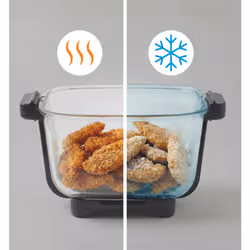 Moulinex Crisp&Go, Friggitrice Ad Aria In Vetro Portatile, 1.4 L E 3.8 L, 4 Modalità - Vista aggiuntiva 6
