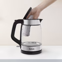 Tefal Glass Kettle KI605830 bollitore elettrico 1,7 L 2200 W Nero, Argento, Trasparente - Vista aggiuntiva 5