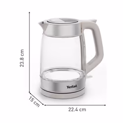 Tefal Glass Kettle KI605B30 bollitore elettrico 1,7 L 2200 W Grigio, Argento, Trasparente - Vista aggiuntiva 3