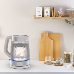 Tefal Glass Kettle KI605B30 bollitore elettrico 1,7 L 2200 W Grigio, Argento, Trasparente - Vista aggiuntiva 8