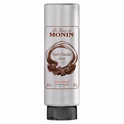 Monin 362001, Salsa da dessert, Cioccolato fondente, 500 ml, 650 g, Bottiglia comprimibile, Zucchero