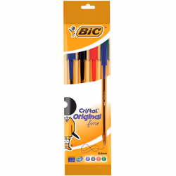 BIC 872725, Fermaglio, Penna a sfera, Ricaricabile, Nero, Blu, Verde, Rosso, 4 pz, Fine
