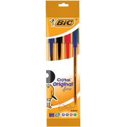 BIC 872725 penna a sfera Nero, Blu, Verde, Rosso Fine 4 pz