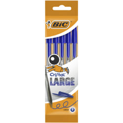BIC Cristal Large, Penne blu a sfera (punta 1.6mm), confezione da 5 pezzi