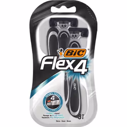 BIC Flex 4, Nero, Grigio, 3 pz