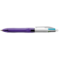 BIC 4 Colours Grip Blu, Verde, Rosa, Viola Penna a sfera retrattile a clip Medio 12 pz