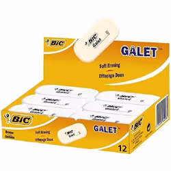 BIC Galet, Gomma, Bianco, 12 pz