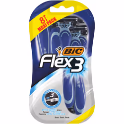 BIC Flex 3, Rasoio dritto, Blu, CE, 8 pz