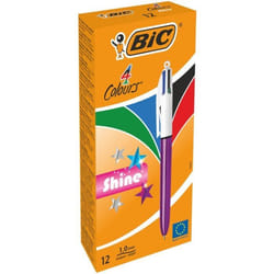 BIC 4 Colours Shine Multicolore Penna a sfera multifunzione Medio 12 pz