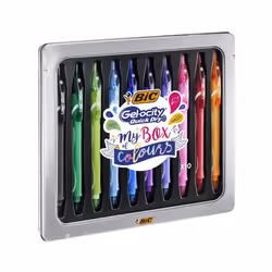 BIC My Box Of Colours, Penna in gel retrattile, Nero, Blu, Verde, Arancione, Rosa, Viola, Rosso, Turchese, Multicolore, 0,7 m ...