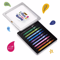 BIC My Box Of Colours Penna in gel retrattile Nero, Blu, Verde, Arancione, Rosa, Viola, Rosso, Turchese 10 pz