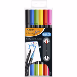 BIC Intensity Dual Tip marcatore Nero, Blu, Verde, Viola, Rosso, Giallo 6 pz - Vista aggiuntiva 6