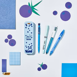 BIC Summer Blue Box Nero, Blu, Verde, Rosso Penna a sfera retrattile a clip 5 pz