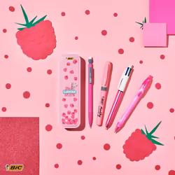 BIC Summer Pink Box Nero, Blu, Verde, Rosso Penna a sfera retrattile a clip 5 pz