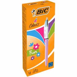 BIC 503815, Fermaglio, Penna a sfera retrattile a clip, Verde, Rosa, Viola, Turchese, 12 pz