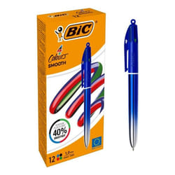 BIC Colors Smooth Nero, Blu, Verde, Rosso Penna a sfera retrattile girevole Medio 12 pz