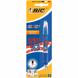 BIC 8795004, Blu, Sistema di riempimento integrato, Blu, Gomma, Pennino per corsivo, Acciaio all'iridio