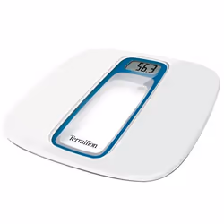 Terraillon 14119, Bilancia pesapersone elettronica, 160 kg, 100 g, Blu, Argento, kg, Quadrato