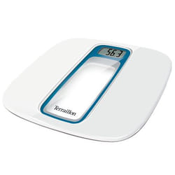 Terraillon 14119 bilance pesapersone Quadrato Blu, Argento Bilancia pesapersone elettronica