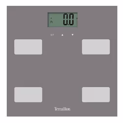 Terraillon Control Fit, Bilancia pesapersone elettronica, 160 kg, 100 g, Grigio, kg, Quadrato