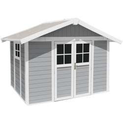 Casetta da giardino in pvc Grosfillex deco 7' grigio e bianco 370x298x250 cm - cod. 22907235