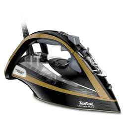 Tefal Ultimate Pure FV9847E0 ferro da stiro Ferro da stiro a secco e a vapore Piastra Durilium Airglide 3200 W Nero, Oro