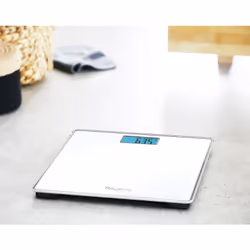Rowenta Classic BS1501 , bilancia pesapersone elettronica, 31x31 cm, fino a 160 Kg con graduazione di precisione ogni 100g, spessore di 22 mm, batterie incluse, vetro temperato, bianco - Vista aggiuntiva 6