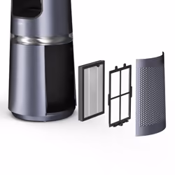 Rowenta Eclipse 2in1, combinazione di un purificatore d'aria e di un ventilatore, cattura il 99,95% di particelle fini, 12 velocità, 4 impostazioni silenziose, modalità Night/Auto, Argento - Vista aggiuntiva 7