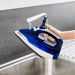 Tefal FV2838 Ferro da stiro a secco e a vapore Piastra Cerilium 2400 W Blu, Bianco - Vista aggiuntiva 6