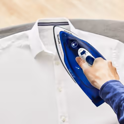 Tefal FV2838 Ferro da stiro a secco e a vapore Piastra Cerilium 2400 W Blu, Bianco - Vista aggiuntiva 7