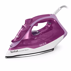 Tefal FV2836, Ferro da stiro a secco e a vapore, Piastra in Ceramica, 1,9 m, 165 g/min, Viola, Bianco, 35 g/min