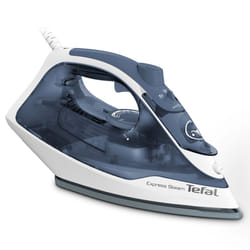 Tefal Express Steam FV2837 Ferro da stiro a secco e a vapore Piastra Cerilium 2400 W Blu, Grigio, Bianco