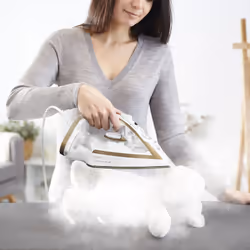 Tefal Puregliss FV8042 Ferro da stiro a secco e a vapore Durilium AirGlide Autoclean soleplate 3000 W Bronzo, Bianco - Vista aggiuntiva 4