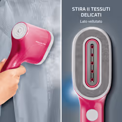 Rowenta DR2023 stiratrice a vapore Vapore per indumenti portatile 0,07 L 1300 W Rosa - Vista aggiuntiva 4