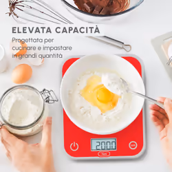 Moulinex BN50U3 bilancia da cucina Rosso Superficie piana Rettangolo Bilancia da cucina elettronica - Vista aggiuntiva 4