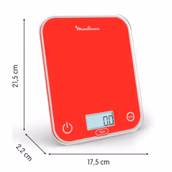 Moulinex BN50U3 bilancia da cucina Rosso Superficie piana Rettangolo Bilancia da cucina elettronica - Vista aggiuntiva 7