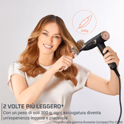 Rowenta Nano Asciugacapelli Brushless Compatto ad Alta Velocità, Boost di Ioni Antistatici e Sensore di Temperatura per Capelli Setosi e Luminosi, 3 Impostazioni di Velocità/Temperatura, HY8310 - Vista aggiuntiva 4
