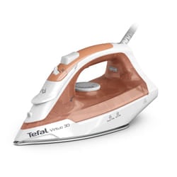 Tefal Virtuo 30 FV2C40E0 ferro da stiro Ferro da stiro a secco e a vapore Piastra in Ceramica 2000 W Pesca, Bianco