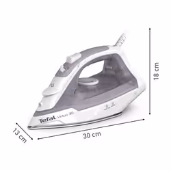 Tefal Virtuo 30 FV2C43E0 ferro da stiro Ferro da stiro a secco e a vapore Piastra in Ceramica 2000 W Grigio, Bianco - Vista aggiuntiva 7