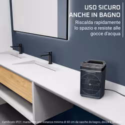 Rowenta Intense Comfort Aqua, Termoventilatore Sicuro in Bagno, Potenza di 2400 W, SO6551F0 - Vista aggiuntiva 5
