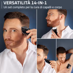 Rowenta X Series 700 Regolabarba Multifunzione 14-in-1 da Uomo, Lame Autoaffilanti in Acciaio Inox ad Alto Tenore di Carbonio, TN9650 - Vista aggiuntiva 3