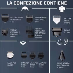 Rowenta X Series 700 Regolabarba Multifunzione 14-in-1 da Uomo, Lame Autoaffilanti in Acciaio Inox ad Alto Tenore di Carbonio, TN9650 - Vista aggiuntiva 7