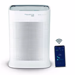 Rowenta Pure Air Genius, Purificatore d’Aria Silenzioso, Filtra Fino al 100% di Particelle Fini e Allergeni, 4 Livelli di Filtraggio, App e Connessione WiFi, Copertura Fino a 140 m2