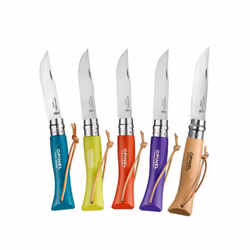 Opinel N°08 Bushwhacker Garnet, Coltello a serramanico, Camper/scout, Punta a goccia, Acciaio inox, Legno, Granata