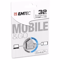 Emtec ECMMD32GT252B unità flash USB 32 GB USB Type-A / Micro-USB 2.0 Acciaio inox - Vista aggiuntiva 4